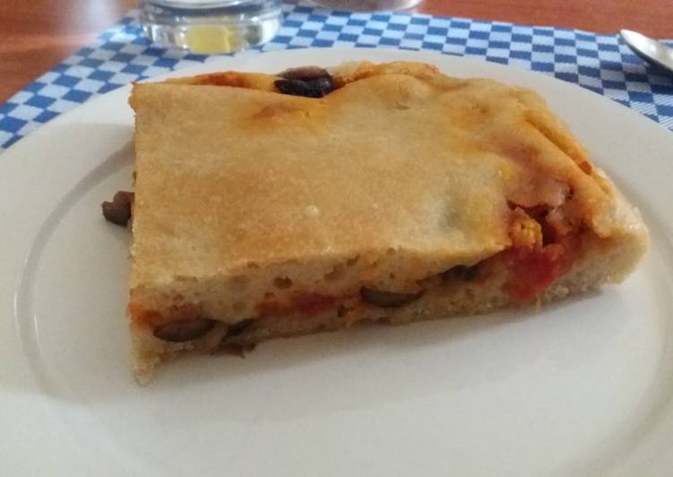 Recipe of Super Quick Homemade Focaccia con porri e pomodori