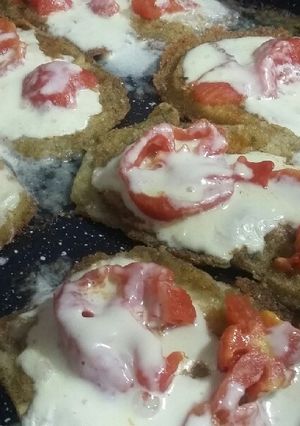 Una foto de Milanesa de berenjena a la napolitana