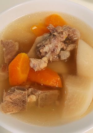 Foto resep Sup lobak putih babi