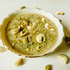 A picture of Chiru paruppu paal payasam (Moong dal coconut milk payasam).