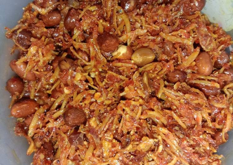 Resep Teri kacang pedas manis, Enak Banget