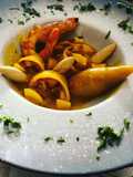 Calamares rellenos de rape y gambas