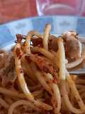 Spaghetti con alici e peperoni cruschi