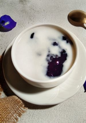Foto resep Bubur garut bunga telang