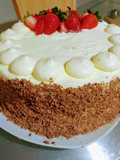 Torta de Choco-vainilla relleno de Ganache de Chocolate Blanco
