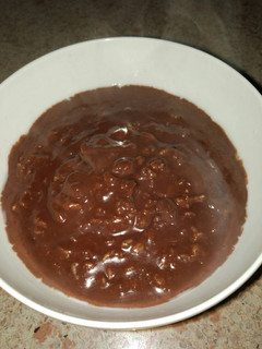 Una foto de Gachas o "porridge" de avena con chocolate