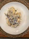 Pollo en crema de champiñones