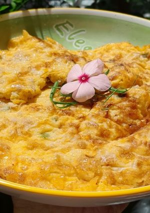 Hình của món Trứng chiên cải thảo.