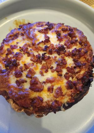A picture of Portobello pizza.