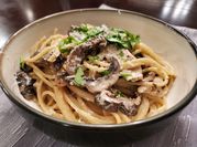 A picture of shiitake mushroom spaghetti