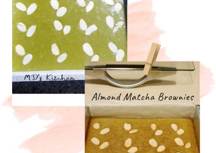 Cara Gampang Membuat Almond Matcha Brownies, Enak Banget