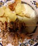 Anticuchos de pollo con papas