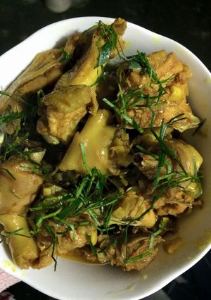 Hình của món Gà ta kho nghệ.