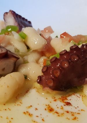 Una foto de Salpicón de Alubias con Pulpo