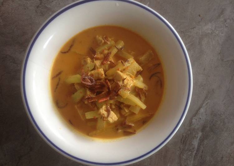 Resep Sayur labu tempe kuah kuning Anti Gagal