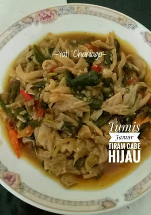Foto resep Tumis Jamur Tiram Cabe Hijau