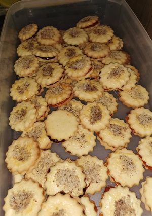 Diós linzer koszorú recept fotója