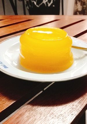 Hình của món Thạch chanh leo nhân phô mai.