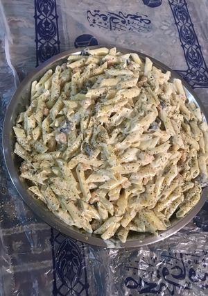 صورة لوصفة باستا بالصلصه البيضاء والربيان 😋😋