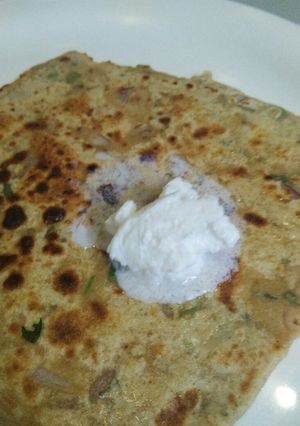 A picture of Besan Onion ka paratha.