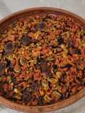 Arroz integral, tomate, shiitake y verduras al horno