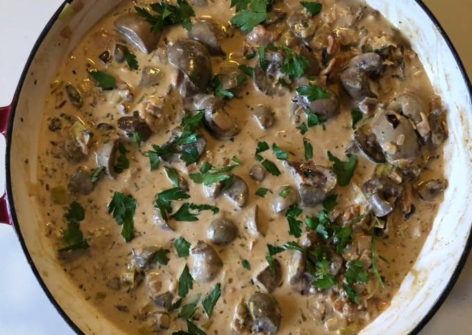 Lambs’ Kidneys in Mustard, Cream & White Wine