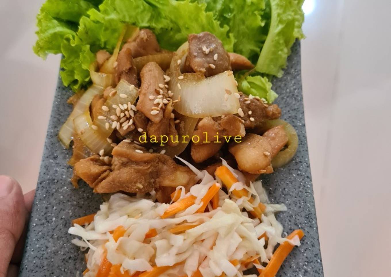 Ayam Teriyaki dan Salad ala Hokben - resep kuliner nusantara