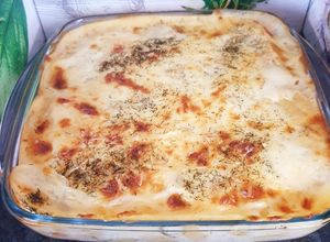 Une photo de Gratin de Gnocchis saumon poireaux. # octobre
