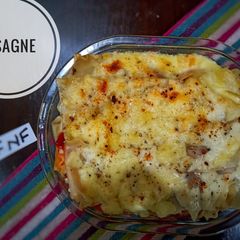 A picture of Chicken and Vegetable lasagne.