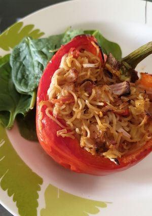 A picture of Roast Peppers, stuffed.