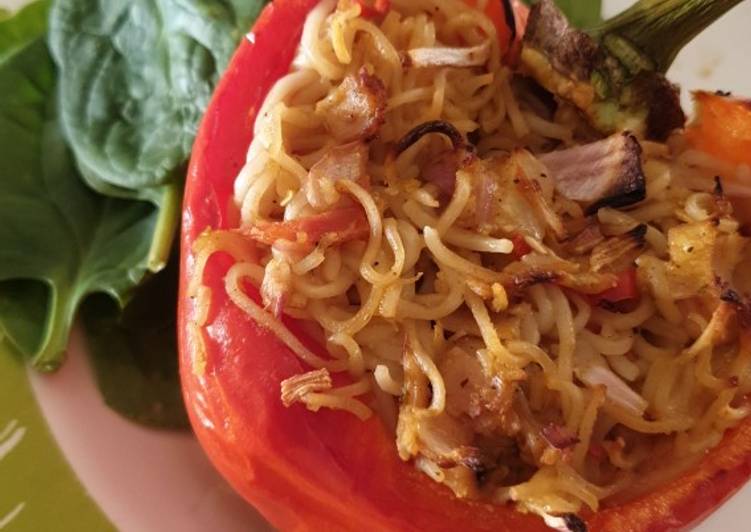 How to Make Super Quick Homemade Roast Peppers, stuffed