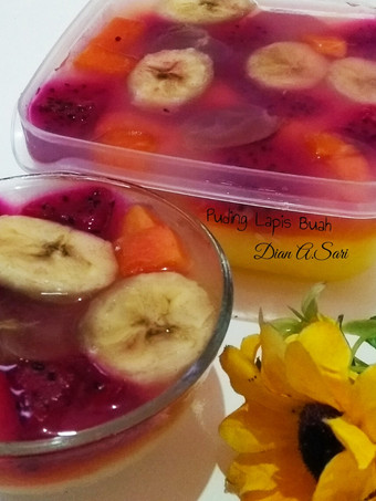 Resep Puding Lapis Buah Ekonomis