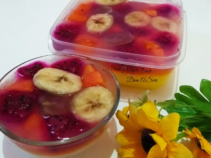 Resep Puding Lapis Buah Ekonomis