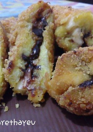 Foto resep Banana Fritters with choco and cheese
