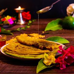 A picture of Dal sweet paratha/Kadale bele obbattu/ bele holige /Puran Poli.