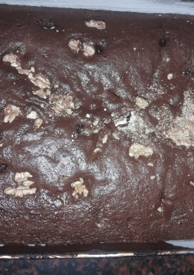 Una foto de Brownie tradicional con Nesquik y nueces bañadas en dulce de leche