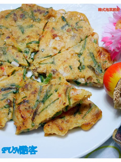 韓式泡菜海鮮煎餅 的食譜成品照片