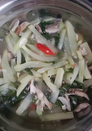 Foto resep Sayur Labu Siam Daun Ginseng Ayam