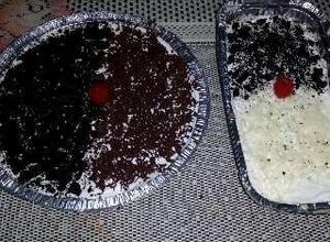 Foto resep Puding Blackforest Fla Vanila mix Topping cokelat keju oreo