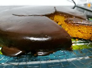 Foto de Bolo de cenoura Light com ganache de chocolate meio amargo
