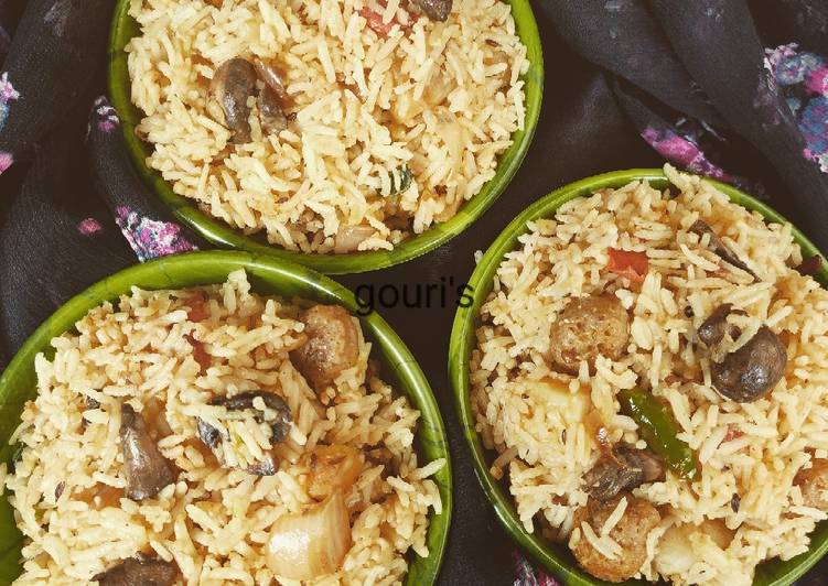 Soya mushroom pulao