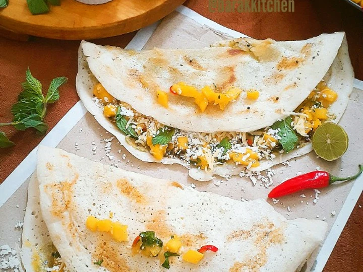 Easy Way Make Recipe Spicy Mango salsa stuffed Dosa with Mango Sauce that is  Makes Drooling, Delicious}