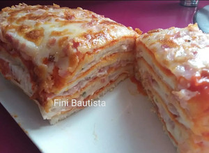 Foto principal de Pastel con pan de molde sabor pizza