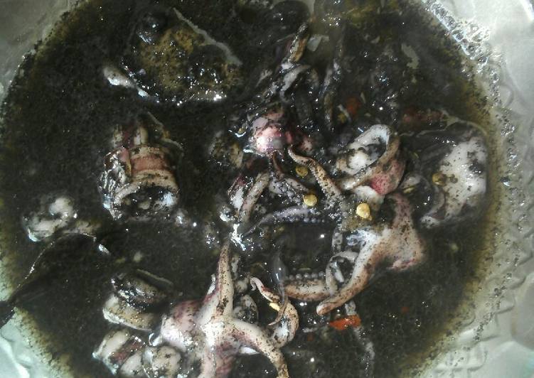 Cumi masak hitam mudah mantep enak