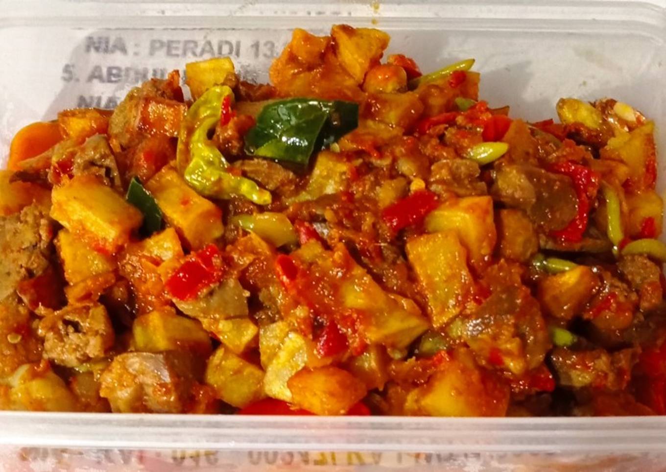Sambal goreng kentang ati ampela