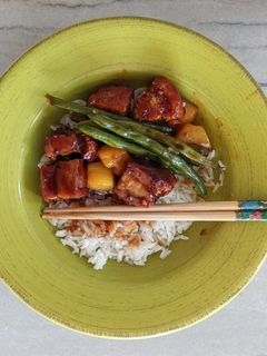 A picture of Crispy sweet and sour pork belly.