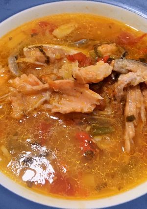 Foto resep Sup Tulang Salmon Asam Pedas