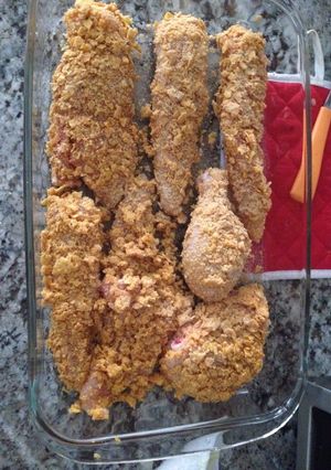 Una foto de Pollo empalizado con doritos
