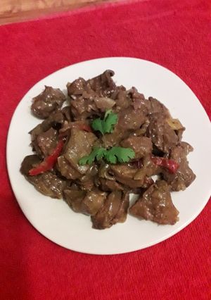 Una foto de Hígado encebollado