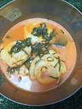 Gulai telor tapak leman (daun mangkok)